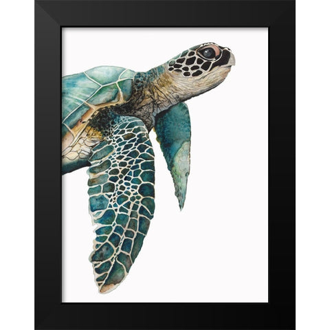 Great Sea TurtleÂ  Black Modern Wood Framed Art Print by Hatfield, Jodi
