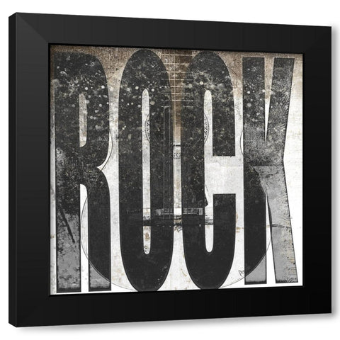 Rock Black Modern Wood Framed Art Print by Smith, Karen