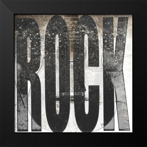 Rock Black Modern Wood Framed Art Print by Smith, Karen