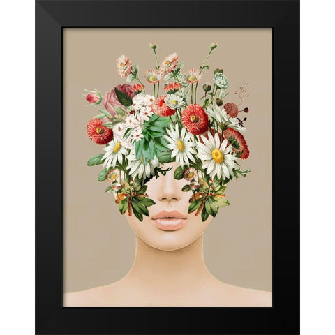 Flower Head  Black Modern Wood Framed Art Print by Smith, Karen