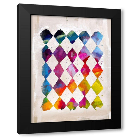 Diamond Palette II Black Modern Wood Framed Art Print with Double Matting by Smith, Karen