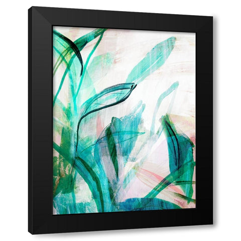 Green Graffiti I Black Modern Wood Framed Art Print by Bainbridge, Hope