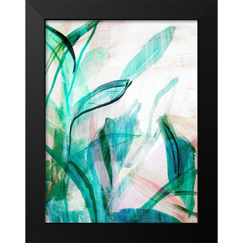 Green Graffiti I Black Modern Wood Framed Art Print by Bainbridge, Hope