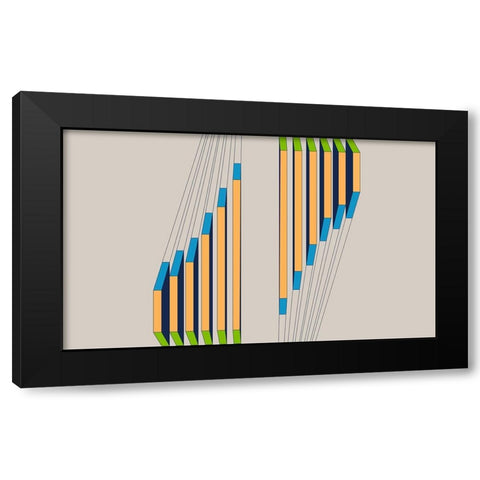 True Blue Shift  Black Modern Wood Framed Art Print with Double Matting by Hauanio, Sandi