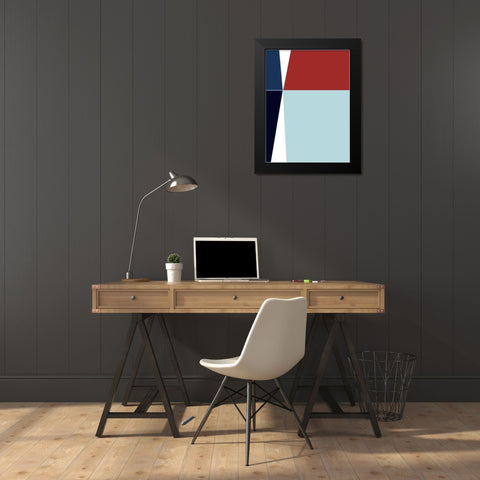 Wide Open Blue Black Modern Wood Framed Art Print by Hauanio, Sandi