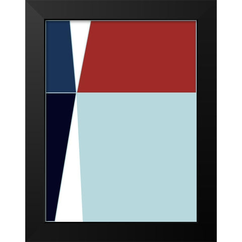 Wide Open Blue Black Modern Wood Framed Art Print by Hauanio, Sandi