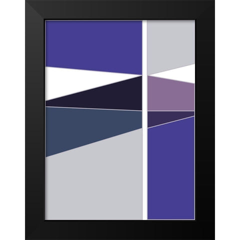 Divided Violet Black Modern Wood Framed Art Print by Hauanio, Sandi