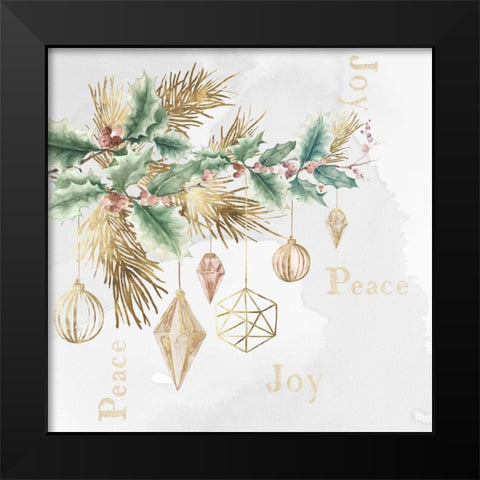 Peace and Joy Branch  Black Modern Wood Framed Art Print by PI Studio