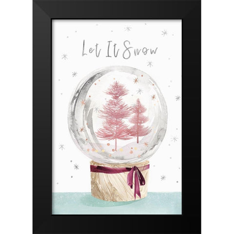 Let it Snow I  Black Modern Wood Framed Art Print by PI Studio