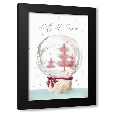 Let it Snow II  Black Modern Wood Framed Art Print with Double Matting by PI Studio