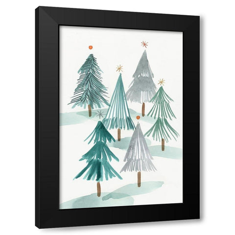 Ornament Tree I  Black Modern Wood Framed Art Print with Double Matting by PI Studio