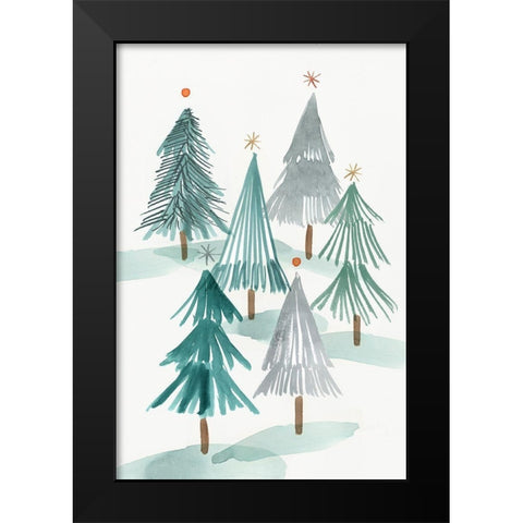 Ornament Tree I  Black Modern Wood Framed Art Print by PI Studio