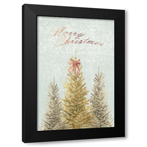 Evergreen Christmas  Black Modern Wood Framed Art Print with Double Matting by PI Studio
