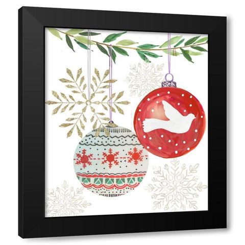 Hanging Ornaments II  Black Modern Wood Framed Art Print with Double Matting by PI Studio