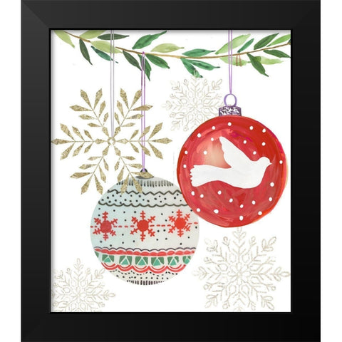 Hanging Ornaments II  Black Modern Wood Framed Art Print by PI Studio