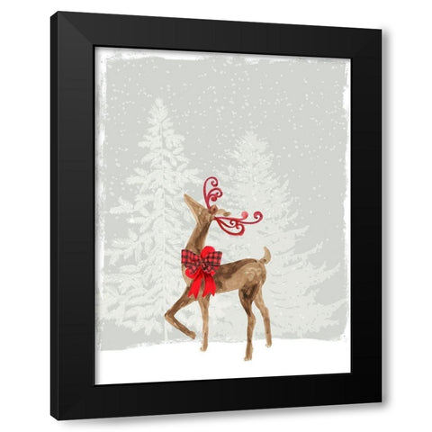 Reindeer Stance  Black Modern Wood Framed Art Print by PI Studio