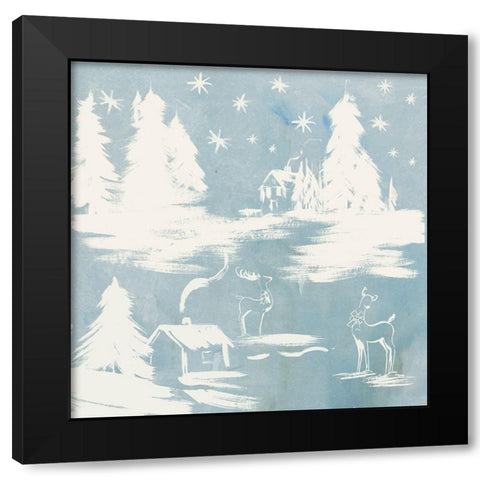 Frosty Village  Black Modern Wood Framed Art Print by PI Studio