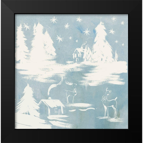 Frosty Village  Black Modern Wood Framed Art Print by PI Studio