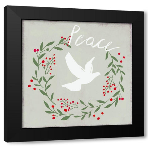 Peace Dove  Black Modern Wood Framed Art Print with Double Matting by PI Studio