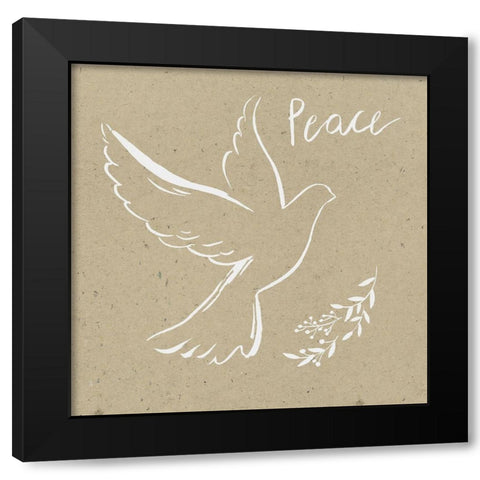 White Dove II  Black Modern Wood Framed Art Print by PI Studio