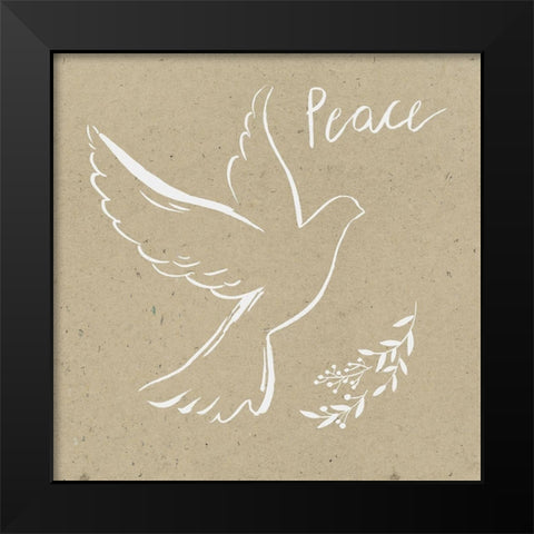 White Dove II  Black Modern Wood Framed Art Print by PI Studio