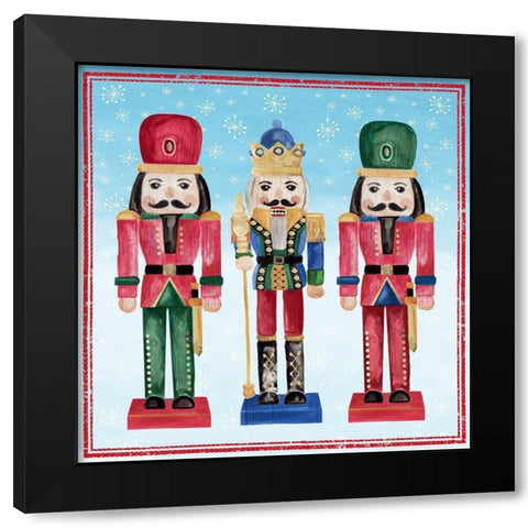 Three Nutcrackers II Black Modern Wood Framed Art Print with Double Matting by PI Studio