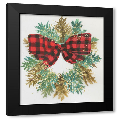 Bow Wreath  Black Modern Wood Framed Art Print with Double Matting by PI Studio