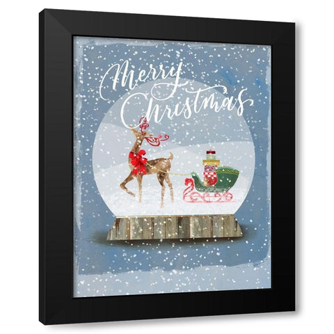 Holiday Snow Globe I  Black Modern Wood Framed Art Print with Double Matting by PI Studio