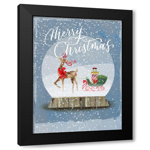 Holiday Snow Globe I  Black Modern Wood Framed Art Print by PI Studio