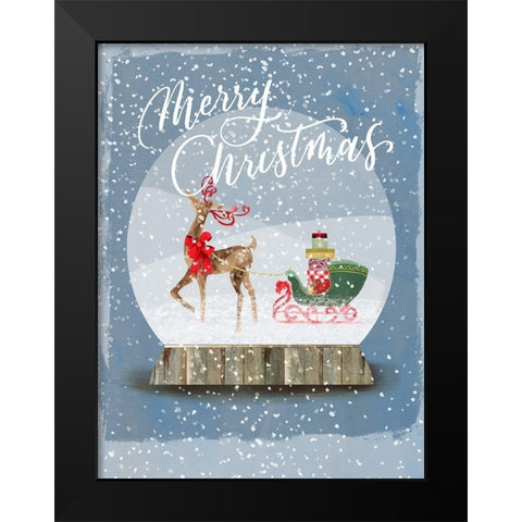Holiday Snow Globe I  Black Modern Wood Framed Art Print by PI Studio