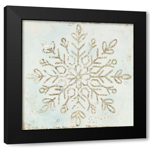 Glistening Snowflake I  Black Modern Wood Framed Art Print with Double Matting by PI Studio