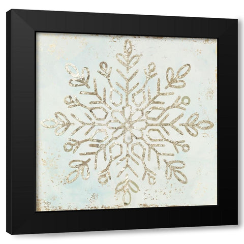 Glistening Snowflake I  Black Modern Wood Framed Art Print by PI Studio