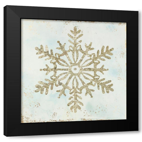 Glistening Snowflake III  Black Modern Wood Framed Art Print by PI Studio