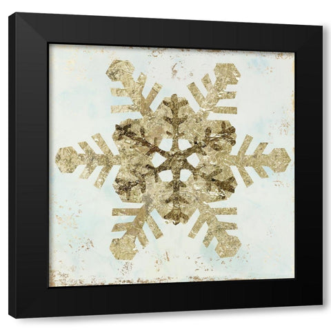 Glistening Snowflake IV Black Modern Wood Framed Art Print with Double Matting by PI Studio
