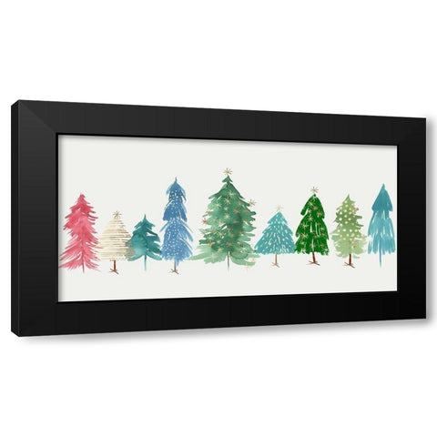 Christmas Trees  Black Modern Wood Framed Art Print with Double Matting by PI Studio