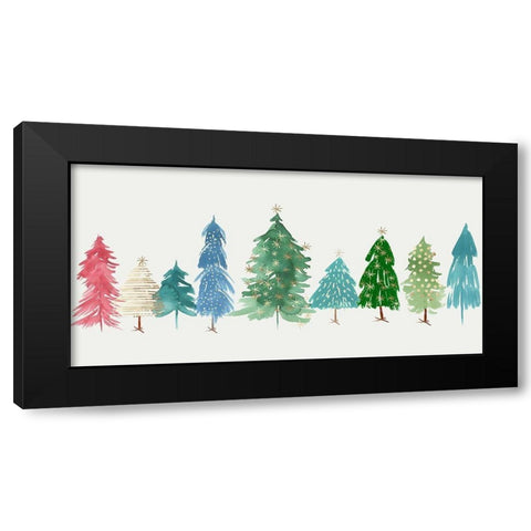 Christmas Trees  Black Modern Wood Framed Art Print by PI Studio