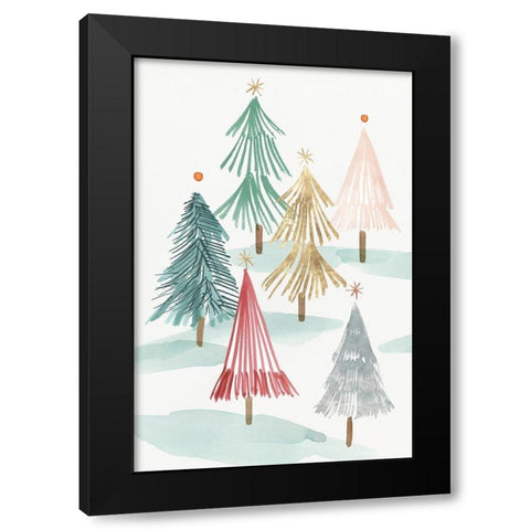 Christmas Trees I  Black Modern Wood Framed Art Print by PI Studio