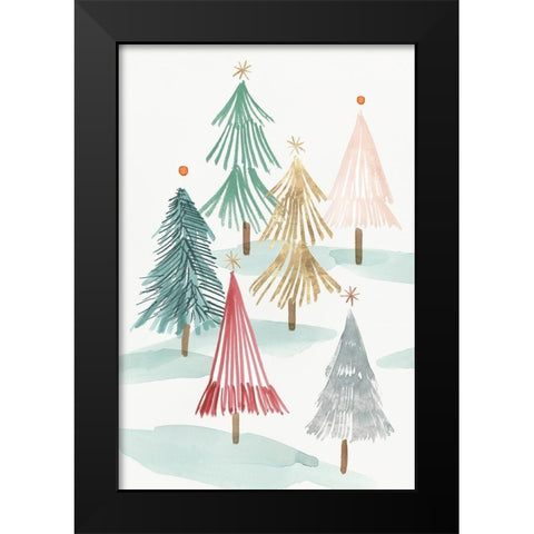 Christmas Trees I  Black Modern Wood Framed Art Print by PI Studio