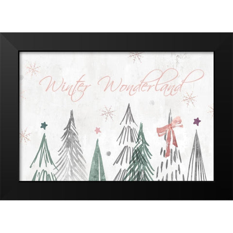 Walking in a Winter Wonderland  Black Modern Wood Framed Art Print by PI Studio