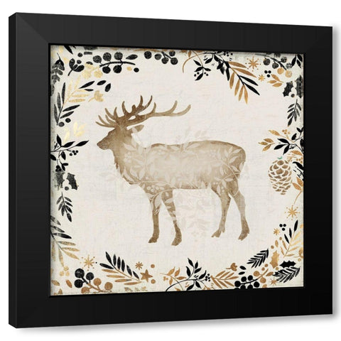Dasher Black Modern Wood Framed Art Print with Double Matting by PI Studio