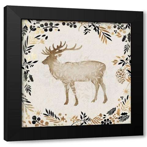 Dasher Black Modern Wood Framed Art Print by PI Studio