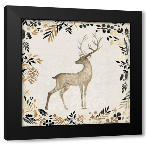 Dunder Black Modern Wood Framed Art Print with Double Matting by PI Studio