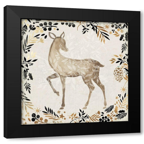 Prancer Black Modern Wood Framed Art Print with Double Matting by PI Studio