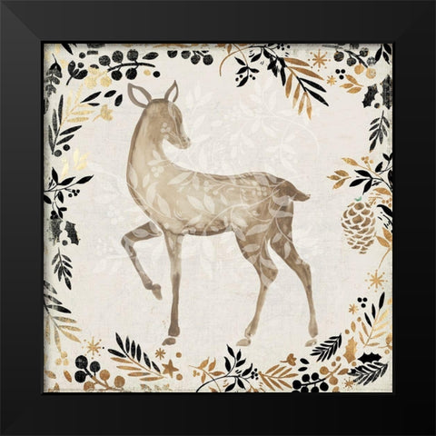 Prancer Black Modern Wood Framed Art Print by PI Studio