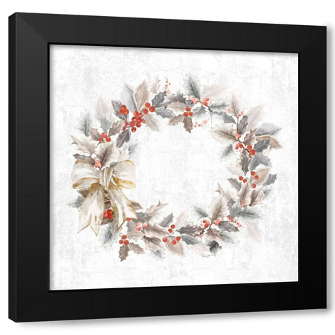 Traditional Wreath Black Modern Wood Framed Art Print by PI Studio