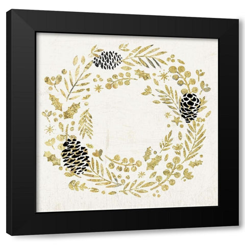 Cheerful Note Black Modern Wood Framed Art Print by PI Studio