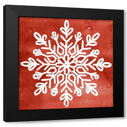 Nordic Snowflake I  Black Modern Wood Framed Art Print with Double Matting by PI Studio
