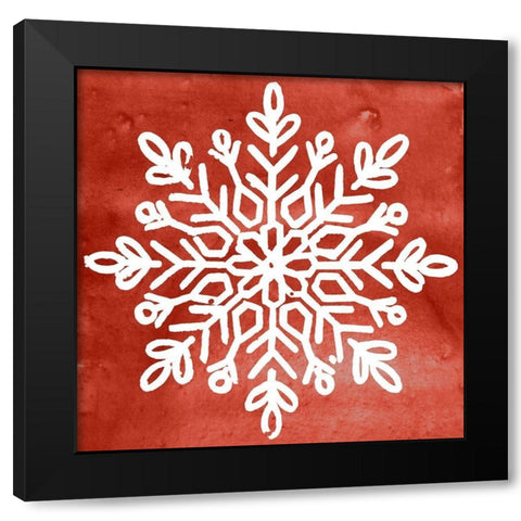 Nordic Snowflake I  Black Modern Wood Framed Art Print by PI Studio