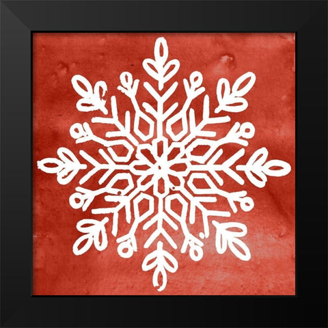Nordic Snowflake I  Black Modern Wood Framed Art Print by PI Studio