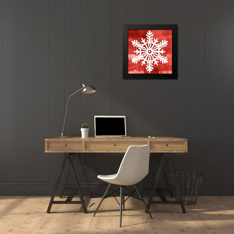 Nordic Snowflake III Black Modern Wood Framed Art Print by PI Studio